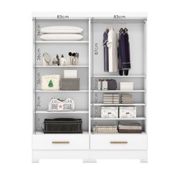 Quarto Modulado 2 Peças 4 Portas 2 Gavetas Smart Plus Espresso Móveis - 7
