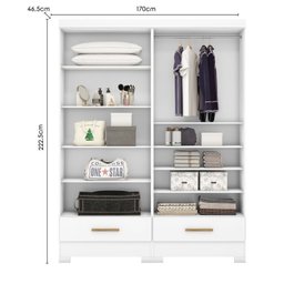 Quarto Modulado 2 Peças 4 Portas 2 Gavetas Smart Plus Espresso Móveis - 6