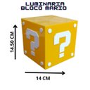 Ver imagem 3 de Luminaria Abajur de Mesa Amarelo Branco Mario Bros Grande