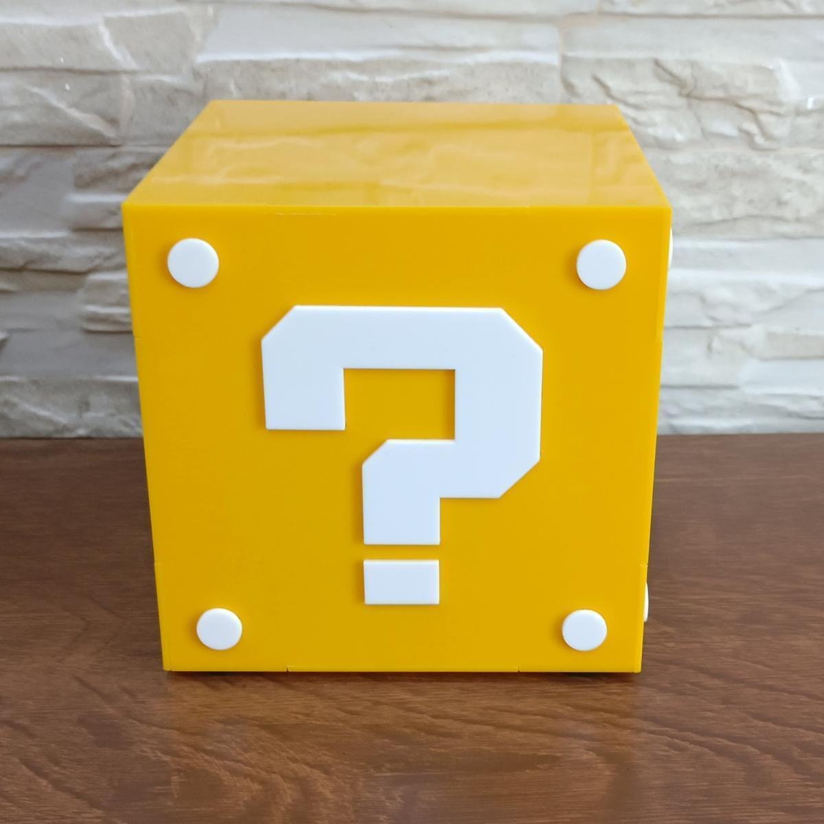 Luminaria Abajur de Mesa Amarelo Branco Mario Bros Grande - 6