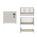 Ver mais imagens de Berço Americano 3 em 1 com Colchão Incluso e Cômoda 1 Porta 4 Gavetas Bombom Multimóveis Mp4716