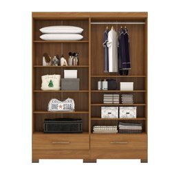 Quarto Modulado 2 Peças 4 Portas 2 Gavetas Smart Plus Espresso Móveis - 5