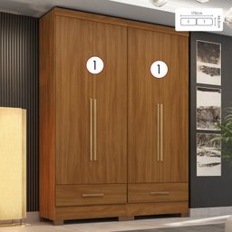 Quarto Modulado 2 Peças 4 Portas 2 Gavetas Smart Plus Espresso Móveis - 2