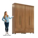 Ver imagem 4 de Quarto Modulado 100% MDF 2 Peças 4 Portas 2 Gavetas Smart Plus Espresso Móveis Bege/Cinamomo