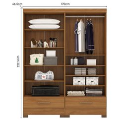 Quarto Modulado 2 Peças 4 Portas 2 Gavetas Smart Plus Espresso Móveis - 6