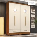 Ver imagem 2 de Quarto Modulado 100% MDF 2 Peças 4 Portas 2 Gavetas Smart Plus Espresso Móveis Bege/Cinamomo/Offwhite