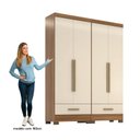 Ver imagem 4 de Quarto Modulado 100% MDF 2 Peças 4 Portas 2 Gavetas Smart Plus Espresso Móveis Bege/Cinamomo/Offwhite