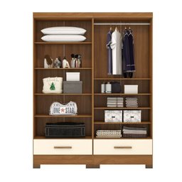 Quarto Modulado 2 Peças 4 Portas 2 Gavetas Smart Plus Espresso Móveis - 5