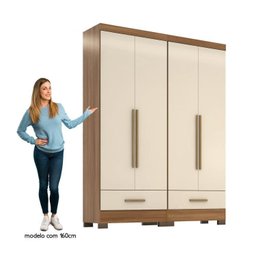 Quarto Modulado 2 Peças 4 Portas 2 Gavetas Smart Plus Espresso Móveis - 4
