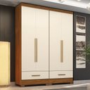 Ver imagem 1 de Quarto Modulado 100% MDF 2 Peças 4 Portas 2 Gavetas Smart Plus Espresso Móveis Bege/Cinamomo/Offwhite