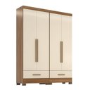Ver imagem 3 de Quarto Modulado 100% MDF 2 Peças 4 Portas 2 Gavetas Smart Plus Espresso Móveis Bege/Cinamomo/Offwhite