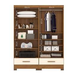 Quarto Modulado 2 Peças 4 Portas 2 Gavetas Smart Plus Espresso Móveis - 7