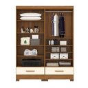 Ver imagem 5 de Quarto Modulado 100% MDF 2 Peças 4 Portas 2 Gavetas Smart Plus Espresso Móveis Bege/Cinamomo/Offwhite