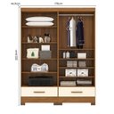 Ver imagem 6 de Quarto Modulado 100% MDF 2 Peças 4 Portas 2 Gavetas Smart Plus Espresso Móveis Bege/Cinamomo/Offwhite