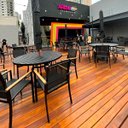 Ver imagem 4 de Kit Moveis Piscina Jogo de Jardim com Mesa, 5 Cadeiras, Guarda Sol e Espreguiçadeira Piscina