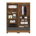 Ver mais imagens de Quarto Modulado 100% MDF 2 Peças 4 Portas 2 Gavetas Smart Plus Espresso Móveis Bege/Cinamomo/Chumbo