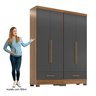 Quarto Modulado 2 Peças 4 Portas 2 Gavetas Smart Plus Espresso Móveis - 4