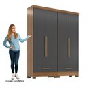 Ver imagem 4 de Quarto Modulado 2 Peças 4 Portas 2 Gavetas Smart Plus Espresso Móveis
