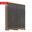 Ver imagem 7 de Quarto Modulado 100% MDF 2 Peças 4 Portas 2 Gavetas Smart Plus Espresso Móveis Bege/Cinamomo/Chumbo
