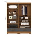 Ver imagem 6 de Quarto Modulado 100% MDF 2 Peças 4 Portas 2 Gavetas Smart Plus Espresso Móveis Bege/Cinamomo/Chumbo