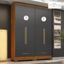 Ver imagem 2 de Quarto Modulado 2 Peças 4 Portas 2 Gavetas Smart Plus Espresso Móveis