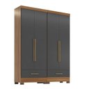 Ver imagem 2 de Quarto Modulado 100% MDF 2 Peças 4 Portas 2 Gavetas Smart Plus Espresso Móveis Bege/Cinamomo/Chumbo
