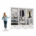 Ver imagem 4 de Closet Modulado 3 Peças 3 Gavetas Smart Versatile Espresso Móveis Branco