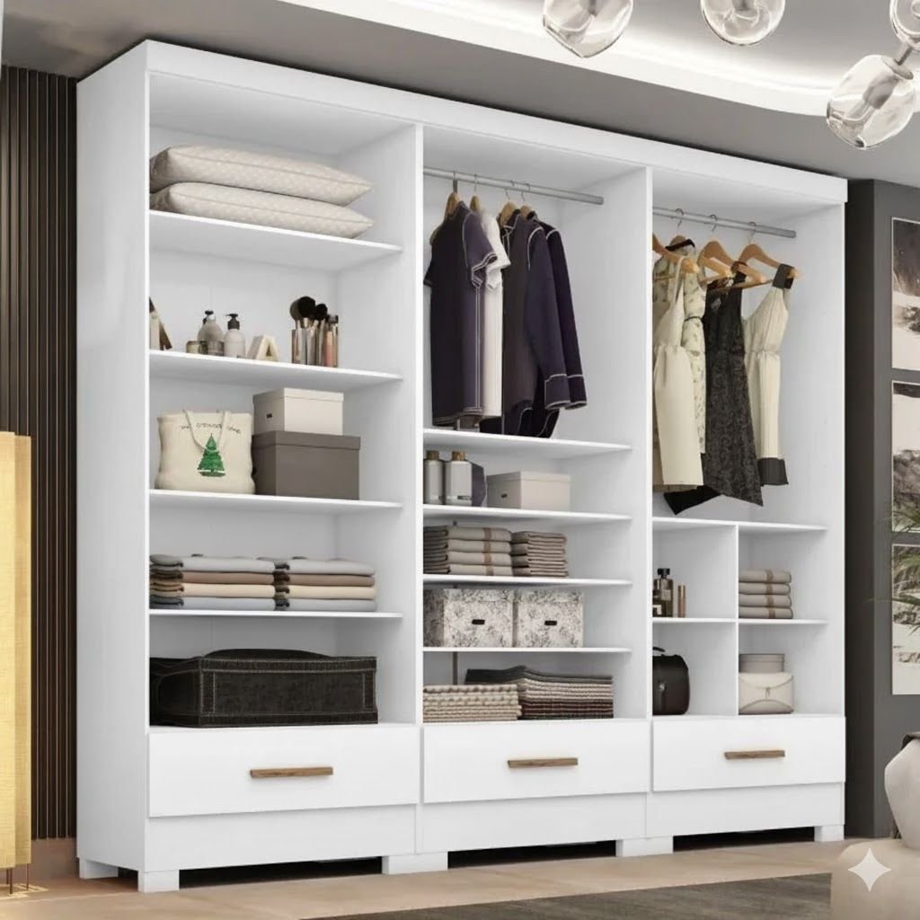 Closet Modulado 3 Peças 3 Gavetas Smart Versatile Espresso Móveis ...