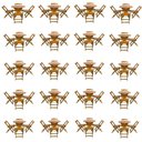 Ver imagem 1 de Kit 20 Jogos De Mesa Dobravel Com 4 Cadeiras Tampo Redondo 70X70 Mel - Amarelo