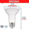 Kit 2 Lâmpadas Led Par20 9W 3000K Branco Quente E27 Bivolt MBled - 3