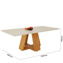 Ver imagem 2 de Mesa de Jantar 160x80 para Cozinha e Sala de Estar 6 Lugares Mdf Luxo com Vidro Temperado Moderna