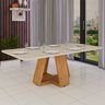 Mesa de Jantar 160x80 para Cozinha e Sala de Estar 6 Lugares Mdf Luxo com Vidro Temperado Moderna - 1