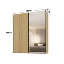 Ver imagem 3 de Guarda Roupa Casal 2 Portas de Correr C/ Espelho 100% Mdf Cor:olmo