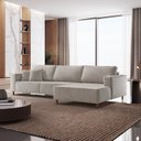 Ver imagem 6 de Sofá de Canto 5 Lugares Paris com Chaise Pés Madeira Maciça 270cm em Bouclé Cinza
