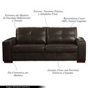 Ver imagem 3 de Sofá Decorativo 2 Lugares Turim 200cm Couro Marrom G58 - Gran Belo