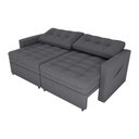 Ver imagem 3 de Sofá Cama Reclinável 2 Lugares 220cm Nayla Boucle Cinza Matrix