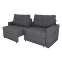 Ver imagem 4 de Sofá Cama Reclinável 2 Lugares 220cm Nayla Boucle Cinza Matrix