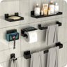 Kit Acessórios Para Banheiro Com Ventosa 7 Peças Preto ELG - 1