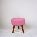 Ver imagem 5 de Kit 2 Puff Redondo Decorativo Danny Pés Palito Casa da Poltrona Retrô Rosa