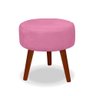 Kit 2 Puff Redondo Decorativo Danny Pés Palito Casa da Poltrona Retrô Rosa - 2