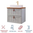 Ver imagem 6 de Gabinete Suspenso para Banheiro com Cuba Ketlyn Espresso Móveis Verde/Pistache