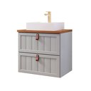 Ver imagem 3 de Gabinete Suspenso para Banheiro com Cuba Ketlyn Espresso Móveis Verde/Pistache