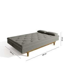 Sofá Cama 3 Lugares em Suede Tokio Yescasa - 4