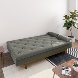 Sofá Cama 3 Lugares em Suede Tokio Yescasa - 2