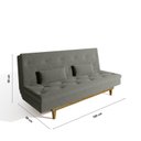 Ver imagem 3 de Sofá Cama 3 Lugares em Suede Tokio Yescasa Cinza/Castanho