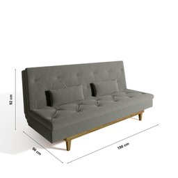 Sofá Cama 3 Lugares em Suede Tokio Yescasa - 3