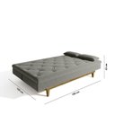 Ver imagem 4 de Sofá Cama 3 Lugares em Suede Tokio Yescasa Cinza/Castanho