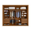 Ver imagem 4 de Guarda Roupa Casal Essencial 2 Portas de Correr 6 Gavetas Marrom/Cinamomo