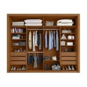 Ver imagem 4 de Guarda Roupa Casal Essencial 2 Portas de Correr 6 Gavetas Yescasa Marrom/Cinamomo