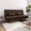 Ver imagem 1 de Sofá Cama 3 Lugares em Suede Tokio Yescasa